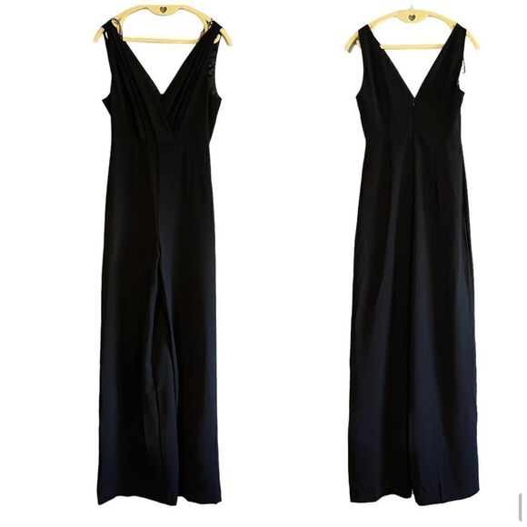 ZARA Sleeveless Pleated Front Wide Leg Jumpsuit in Black | SZ XS - Picture 3 of 15
